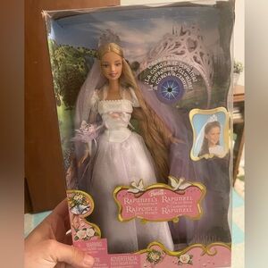 Barbie Rapunzel Wedding Doll in Elegant White and Lavender Dress